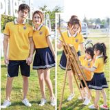 Áo gia đình cổ trụ Familylove - Đồng phục gia đình polo họa tiết logo đơn giản cổ phối sọc chất Da Cá cao cấp siêu mềm m