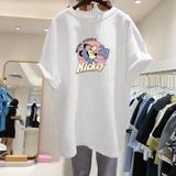 Áo Thun Nữ Tay Lỡ Form Rộng Dáng Unisex - Mẫu Mickey 28 Cotton 100% 4 Màu Đẹp