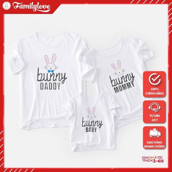 Áo Gia Đình Familylove - Mẫu Áo Gia Đình Chú Thỏ Bunny