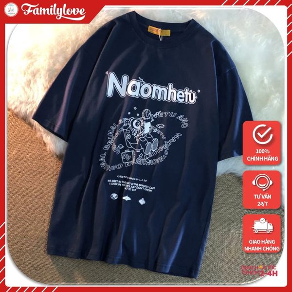 Áo Thun Nam Familylove - Mẫu Áo Thun Nam Tay Lỡ Vũ Trụ Naomhetu Chất Cotton 100% Cao Cấp Màu Xanh Navy