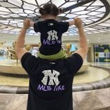 Áo gia đình Familylove - Mẫu Áo Đồng phục gia đình Họa Tiết Logo New York Yankess MLB Like chất liệu cotton 100% co giãn