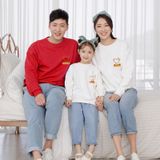 Áo sweater gia đình Familylove - Áo Sweater họa tiết trái tim xinh xắn chất liệu nỉ da cá cao cấp