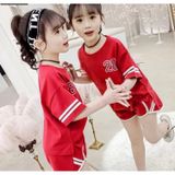 Bộ quần áo cho bé gái Cotton logo 28 Size từ 9-40kg. Chuẩn shop - Logo thương hiệu Cotton 100% co giãn 4 chiều, mát