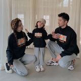 Áo Gia đình Thu Đông Familylove - Mẫu Áo Sweater Family In Hình Chú Hổ Tigger Xinh Xắn  Chất Nỉ Da Cá Cotton 100%