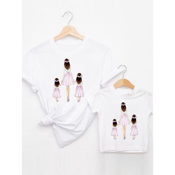 Áo Đôi Mẹ Bé Familylove - Mẫu Đôi Mẹ Và Bé Sắc Trắng Xinh Xắn Chất Cotton 100 Cao Cấp