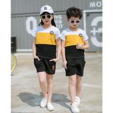 Bộ quần áo bé trai Familylove - Set quần áo trẻ em phối 3 màu Trắng Vàng Đen đẹp chất cotton 100% mềm mịn thoáng mát