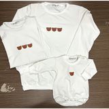 Áo Gia đình Thu Đông Familylove - Set Sweater Gia đình Family Họa Tiết 3 Chú Gấu Nhỏ Đáng Yêu Chất Nỉ Da Cá Cotton 100%