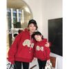 Áo Gia Đình Thu Đông Familylove - Áo Hoodie Gia Đình Mẹ Bé Họa Tiết Chú Gấu Dễ Thương Chất Nỉ Da Cá Cotton 100%