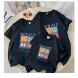Áo gia đình Familylove - Mẫu Áo Đồng phục gia đình Họa Tiết Động Vật Đáng Yêu Animal  chất liệu cotton 100% co giãn