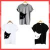 Áo thun phông nam nữ form rộng Familylove - Mẫu áo Unisex A Cat Peeking chất Cotton 100% cao cấp