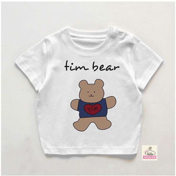 Áo thun bé trai bé gái Familylove - Áo phông trẻ em chú gấu Pooh tim bear đáng yêu chất liệu cotton 100% thoáng mát