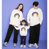 Áo sweater gia đình Familylove - Áo Sweater họa tiết cầu vồng SMILEY chất liệu nỉ da cá cao cấp