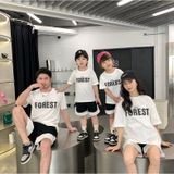 Áo Gia Đình Familylove - Mẫu Áo Đồng Phục Gia Đình Form Áo Đẹp In Chữ Forest Chất Liệu Cotton 100% Co Giãn