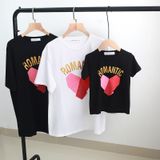 Áo gia đình Familylove -đồ gia đình trái tim Romantic chất thun cotton 100% 4 chiều co giãn loại 1