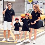Áo Gia Đình Cổ Trụ Familylove - Đồng Phục Gia Đình Có Cổ Logo Vương miệng  Chất Liệu Nỉ Da Cá Cotton 100% Co Giãn Cao C