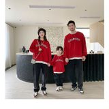 Áo Sweater Gia đình Familylove - Mẫu Áo Gia đình Sweater In Chữ KXLFCHN Xinh Xắn Ấm Áp  Chất Nỉ Da Cá Cotton 100%
