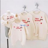 Áo sweater gia đình Familylove - Áo Nỉ gia đình Noel họa tiết gấu giáng sinh Merry Christmas chất liệu nỉ da cá cao cấp