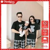 Áo Gia Đình Familylove - Set Đồ Gia Đình Họa Tiết Hình Gấu Cực Dễ Thương Chất Liệu Cotton 100% Co Giãn
