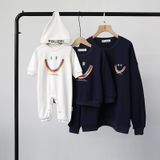 Áo Sweater Gia Đình Familylove - Mẫu Áo Sweater Gia Đình Họa Tiết Mặt Cười Polizie Chất Nỉ Da Cá Cotton 100%