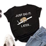 Áo thun phông nam nữ form rộng Familylove - Mẫu áo Unisex nam nữ Chú Lười JUST DO IT LATER..