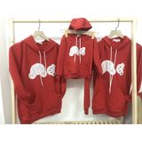 Áo Gia Đình Thu Đông Familylove - Áo Hoodie Gia Đình Mẹ Bé Họa Tiết Chú Gấu Dễ Thương Chất Nỉ Da Cá Cotton 100%