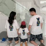 Bộ quần áo gia đình Familylove - set bộ quần áo gia đình họa tiết Bearbrick đáng yêu chất liệu cotton 100% co giãn