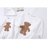 Áo gia đình Thu đông Familylove – Đồ gia đình Mùa Đông họa tiết hình Gấu Nâu dễ thương Chất Cotton Nỉ da cá Cao cấp