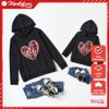 Áo Hoodie Có Mũ Gia Đình Familylove - Áo Hoodie Có Mũ Trái Tim Love Nền Caro Dễ Thương Chất Liệu Nỉ Da Cá Cao Cấp