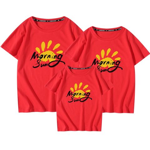 Áo Gia Đình Familylove - Mẫu Đồng Phục Gia Đình Họa Tiết Mặt Trời Morning Sun Chất Liệu Cotton 100% Co Giãn