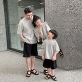 Bộ quần áo gia đình Familylove - set bộ quần áo gia đình họa tiết Basic chất liệu cotton 100% co giãn