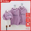 Áo Hoodie Gia Đình Familylove - Áo Hoodie Nón/Túi Chữ Smile Chất Liệu Nỉ Da Cá Cao Cấp