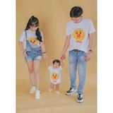Áo gia đình Familylove - đồ gia đình mặt cười MINANO màu trắng chất liệu cotton 100% mát