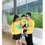 Áo Sweater Gia Đình Familylove - Áo Sweater Chú Cá Sấu Màu Vàng Dễ Thương Chất Liệu Nỉ Da Cá Cao Cấp