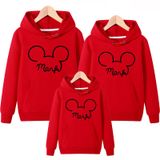 Áo Hoodie Gia đình + Nón/Túi như hình Cotton Nỉ da cá (kèm Logo thương hiệu) Họa tiết Tai mickey