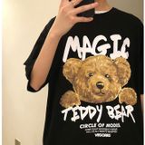 Áo thun phông nam form rộng Familylove - Mẫu áo thun nam tay lỡ Gấu Magic Teddy Bear chất Cotton 100% cao cấp