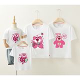 Áo gia đình Familylove - đồ gia đình họa tiết gấu dâu LOTSO đáng yêu chất liệu cotton 100% cao cấp