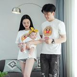 Áo gia đình Familylove - đồ gia đình mặt cười MINANO màu trắng chất liệu cotton 100% mát