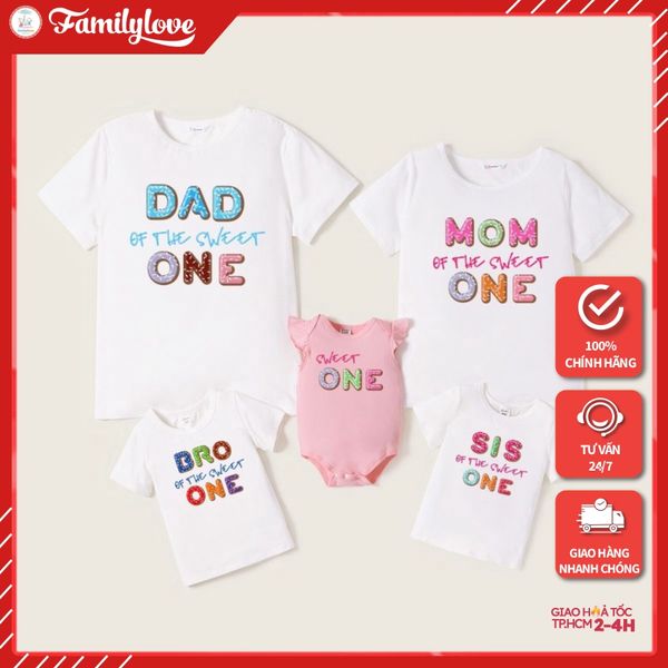 Áo gia đình Familylove - Mẫu Áo gia đình Dad Mom Sweet One