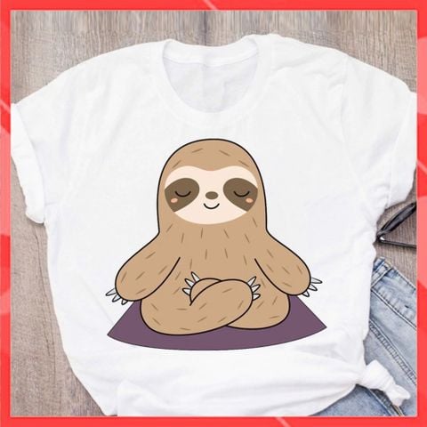 Áo thun phông nam nữ form rộng Familylove - Mẫu áo Con lười đang ngồi Cotton 100% cao cấp