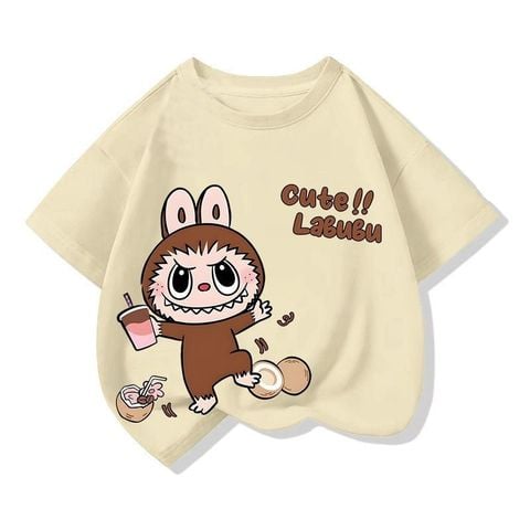Áo thun cho bé Familylove - Áo phông cộc tay cổ tròn in hình LABUBU độc đáo nhiều màu sắc Chất liệu cotton 100% Size đại
