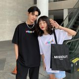 Áo thun phông nữ form rộng Familylove - Mẫu Unisex MISSOUT ColorFul Hot trend Cotton 100% cao cấp