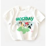 Áo thun bé trai bé gái Familylove - Áo phông trẻ em chú gấu Bò Sữa Holiday dễ thương chất liệu cotton 100% cao cấp