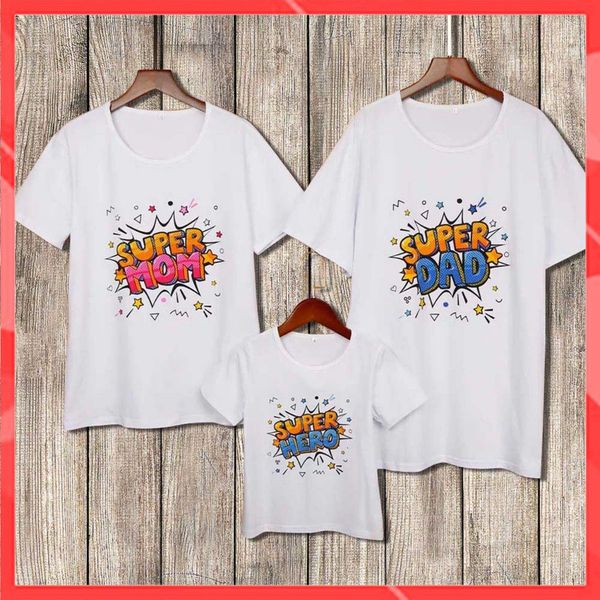 Áo gia đình Familylove - đồ gia đình  SUPER MOM, SUPER DAD AND SUPER BABY chất thun cotton 100 co giãn bốn chiều