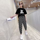 Bộ quần áo bé gái Familylove - Set quần áo trẻ em hình Gấu đáng yêu năng động chất liệu cotton 100% co giãn mềm mịn
