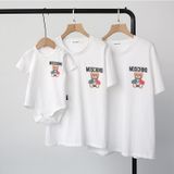 Áo gia đình Familylove -Áo gia đình In Họa Tiết Chú Gấu Đáng Yêu MOSCHINO chất liệu cotton 100% co giãn