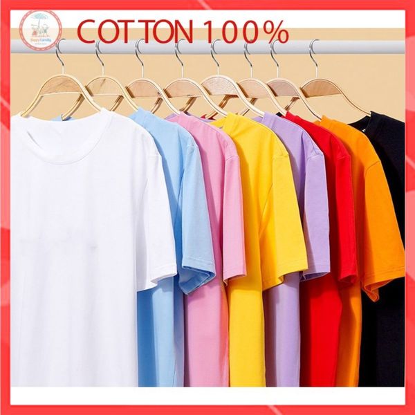 Áo thun trơn nam nữ Familylove - Áo phông Basic Tee nhiều màu chất liệu cotton 100% mềm mịn thoáng mát