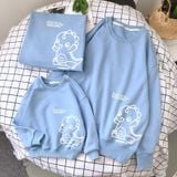 Áo Sweater Gia Đình Familylove - Mẫu Áo Gia Đình In Hình Chú Khủng Long Con Đáng Yêu Run~  Chất Nỉ Da Cá Cotton 100%