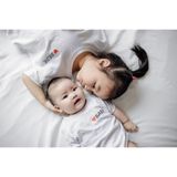 Áo gia đình Familylove - đồ gia đình họa tiết trái tim PAPA ,MAMA ,BABY đáng yêu chất liệu cotton 100%