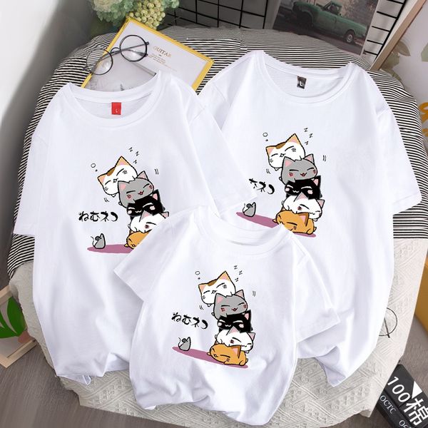 Áo gia đình Familylove - đồ gia đình họa tiết mèo con xinhh xắn đáng yêu chất liệu cotton 100% co giãn cao cấp