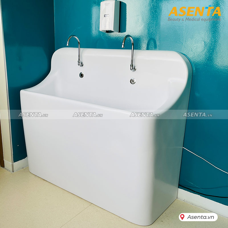 Bồn rửa tay tiệt trùng composite 2 vòi dạng đứng
